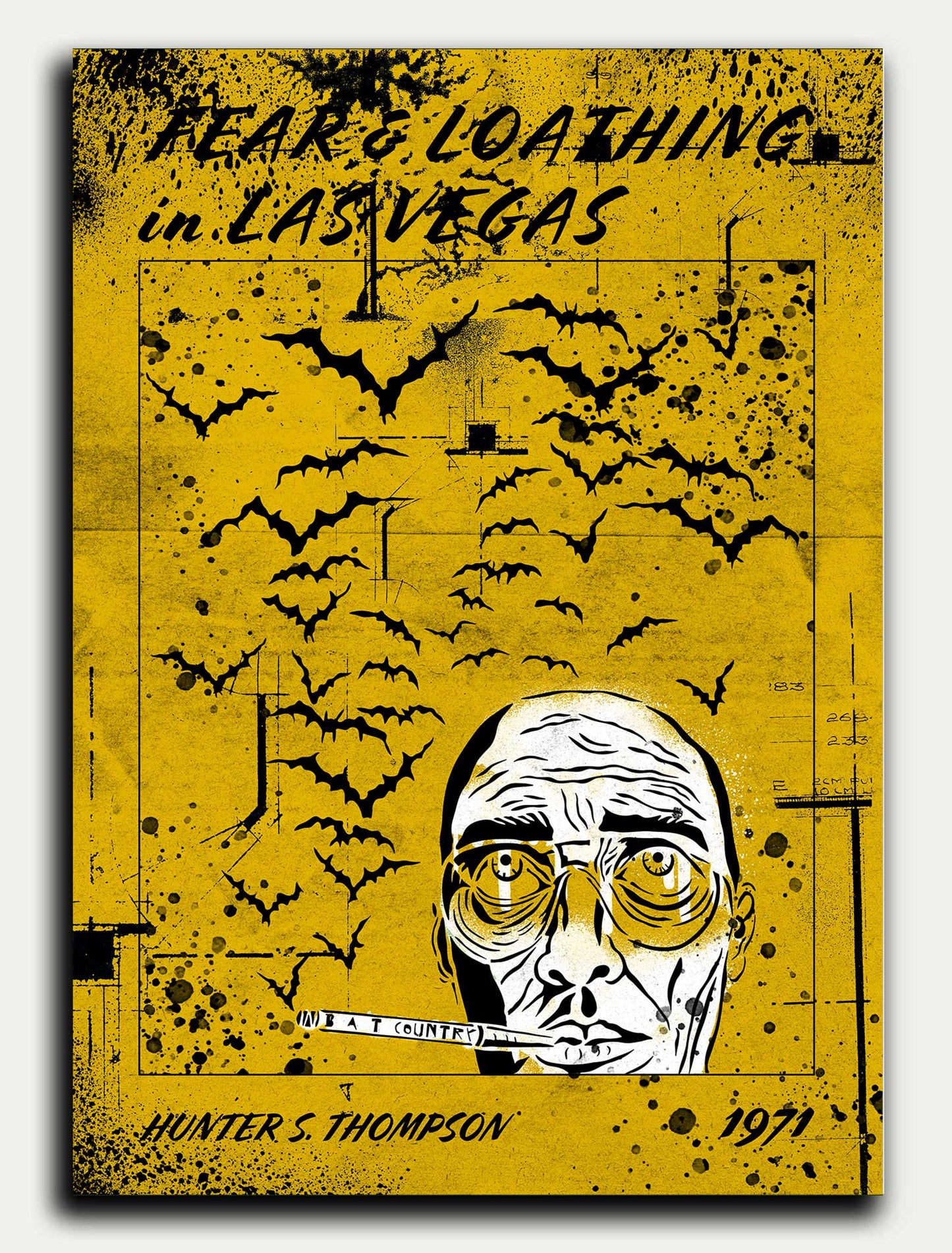 Fear and Loathing in Las Vegas Bat Coutry in Yellow Greeting Card