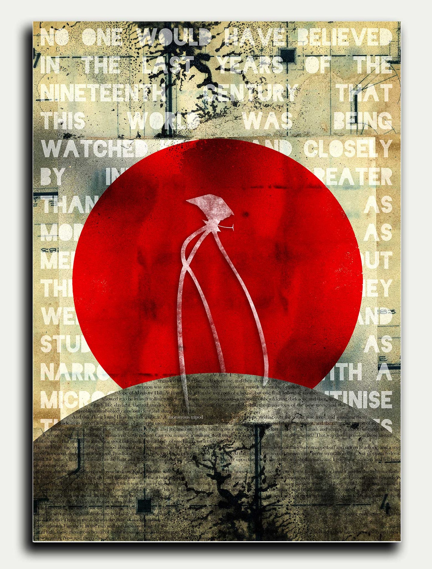 War of the Worlds Grunge Greeting Card