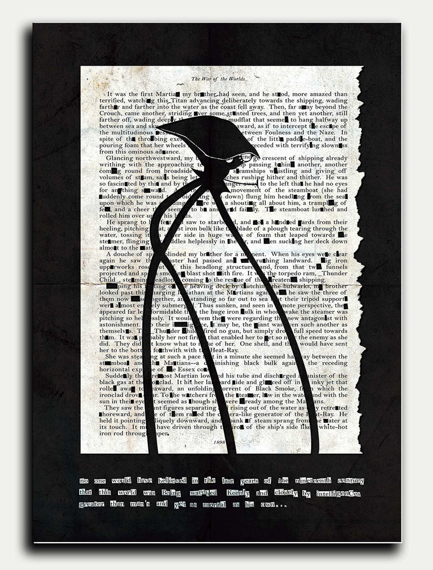 War of the Worlds Black Grunge Greeting Card