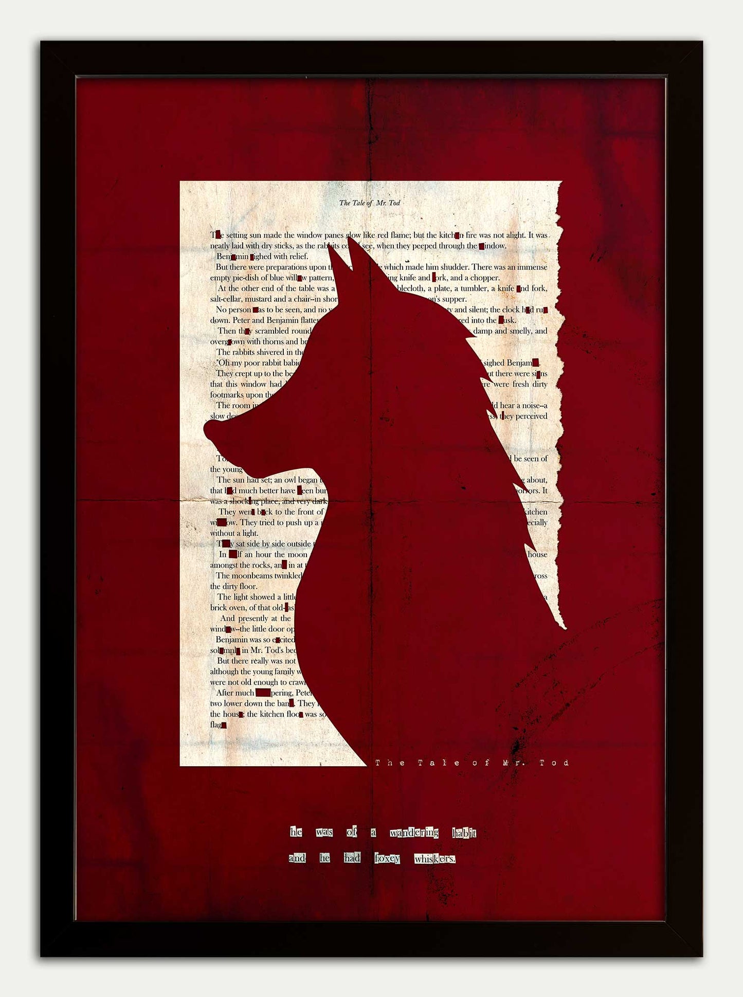 Tale of Mr Todd "Foxey Whiskers" in Red Grunge