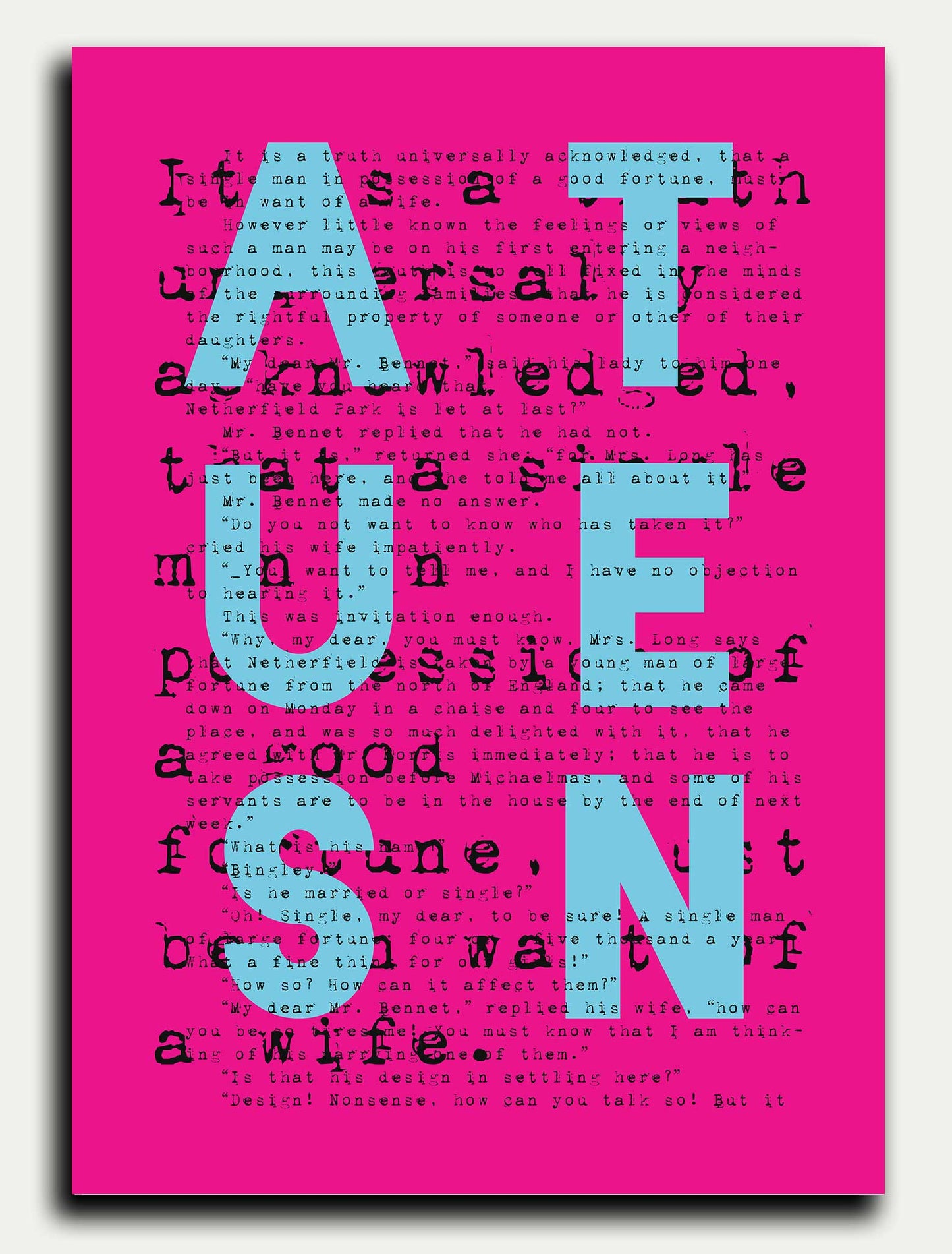 Pride and Prejudice AUSTEN pink Greeting Card