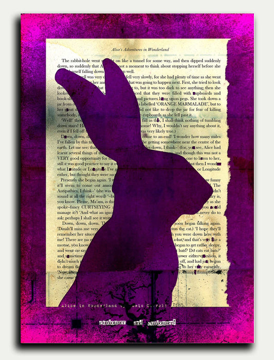 Alice in Wonderland Hare in Purple Greeting Card