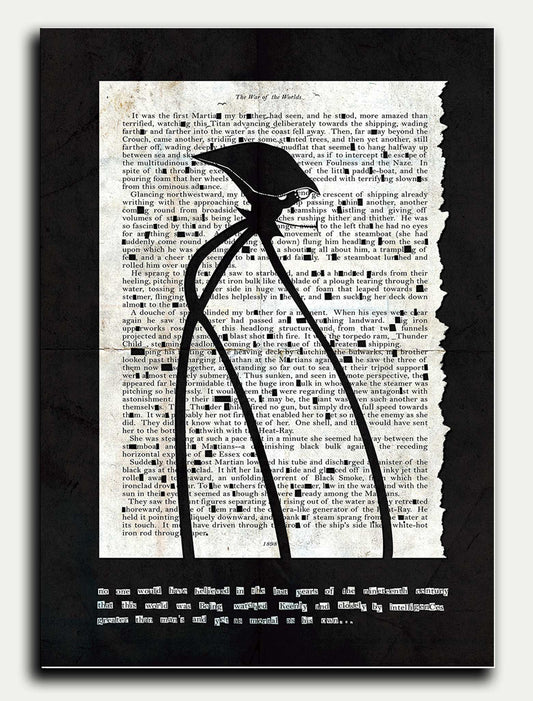 War of the Worlds Black Grunge Greeting Card