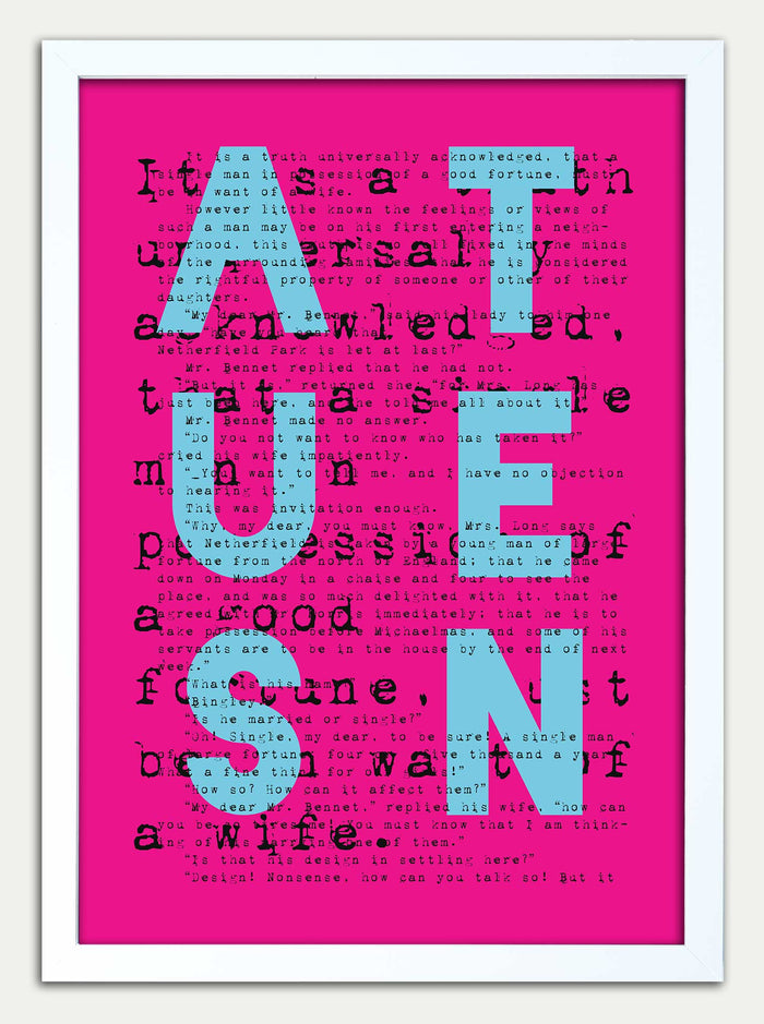Pride & Prejudice "AUSTEN" in Pink