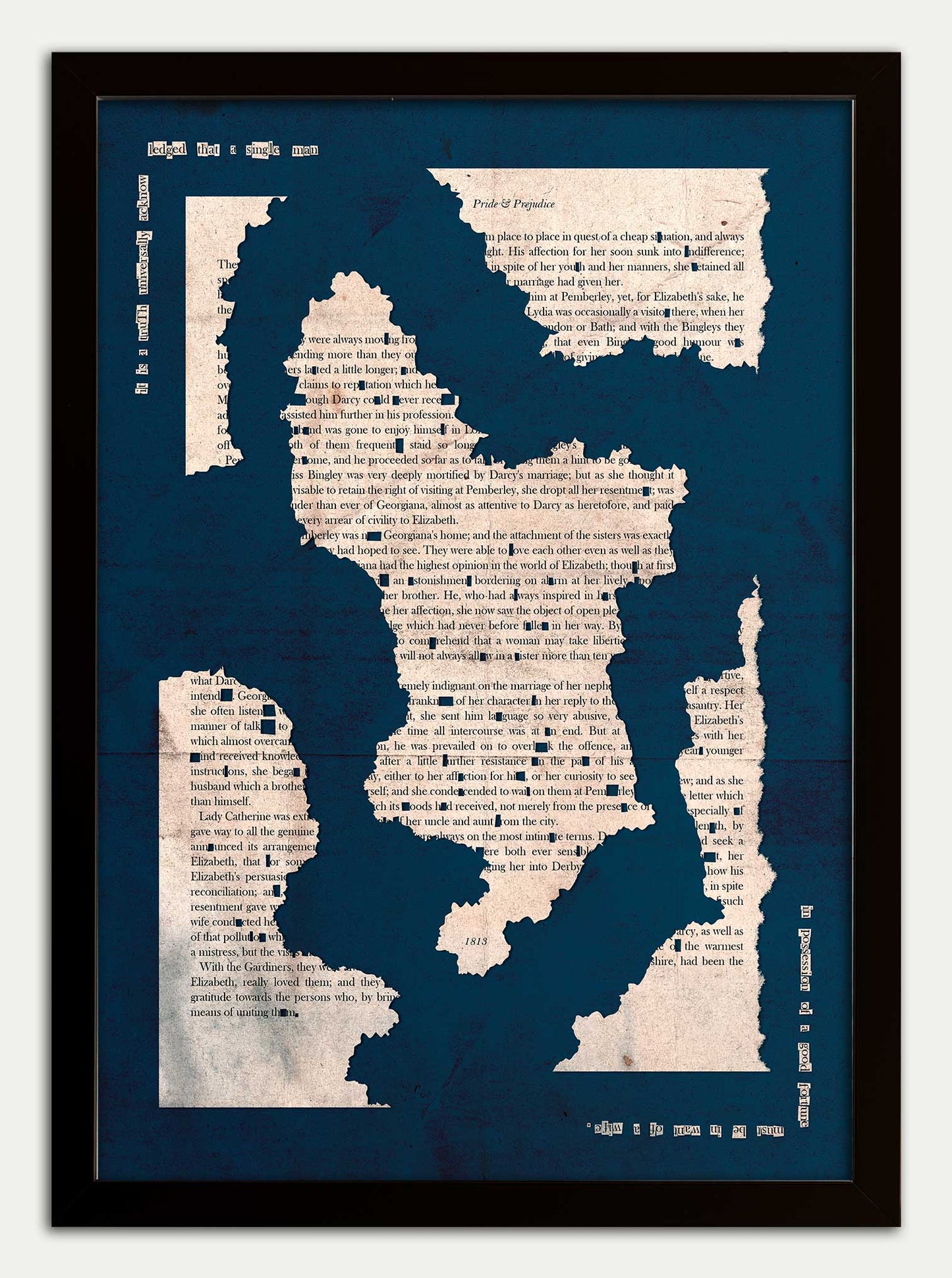 Pride and Prejudice "Derbyshire Pride" Blue Grunge