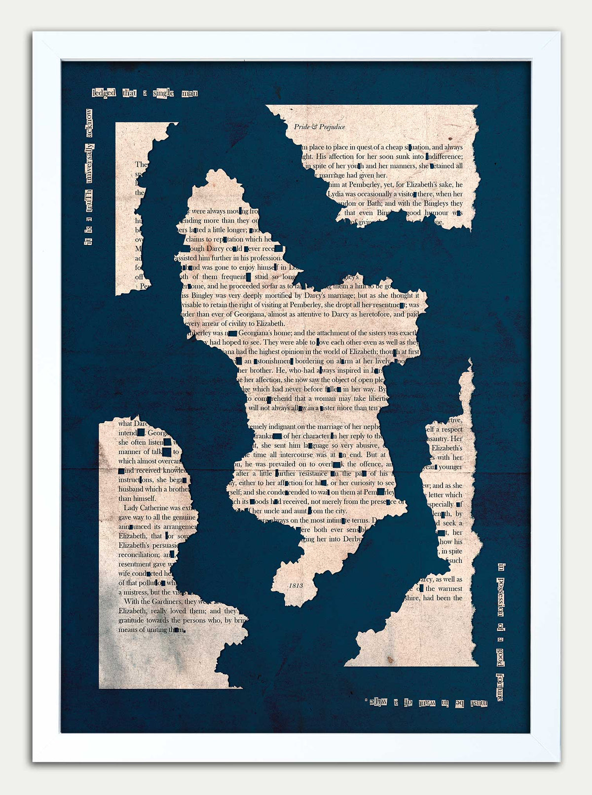 Pride and Prejudice "Derbyshire Pride" Blue Grunge