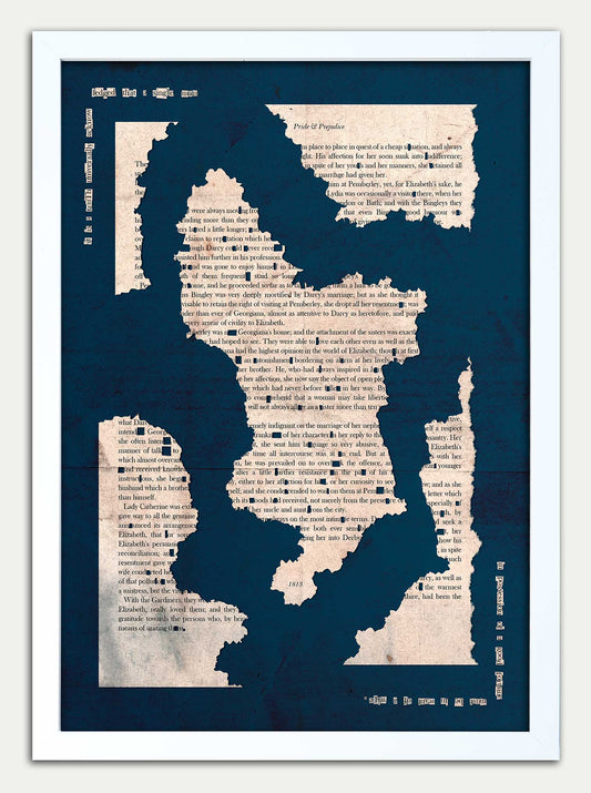 Pride and Prejudice "Derbyshire Pride" Blue Grunge