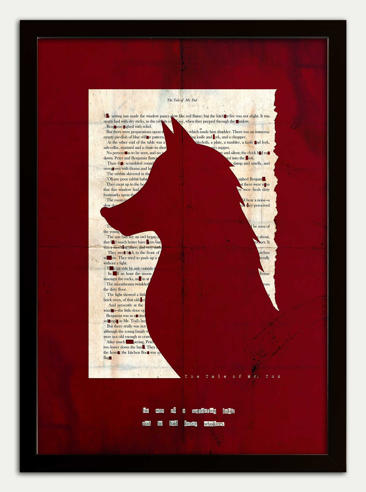 Tale of Mr Todd "Foxey Whiskers" in Red Grunge