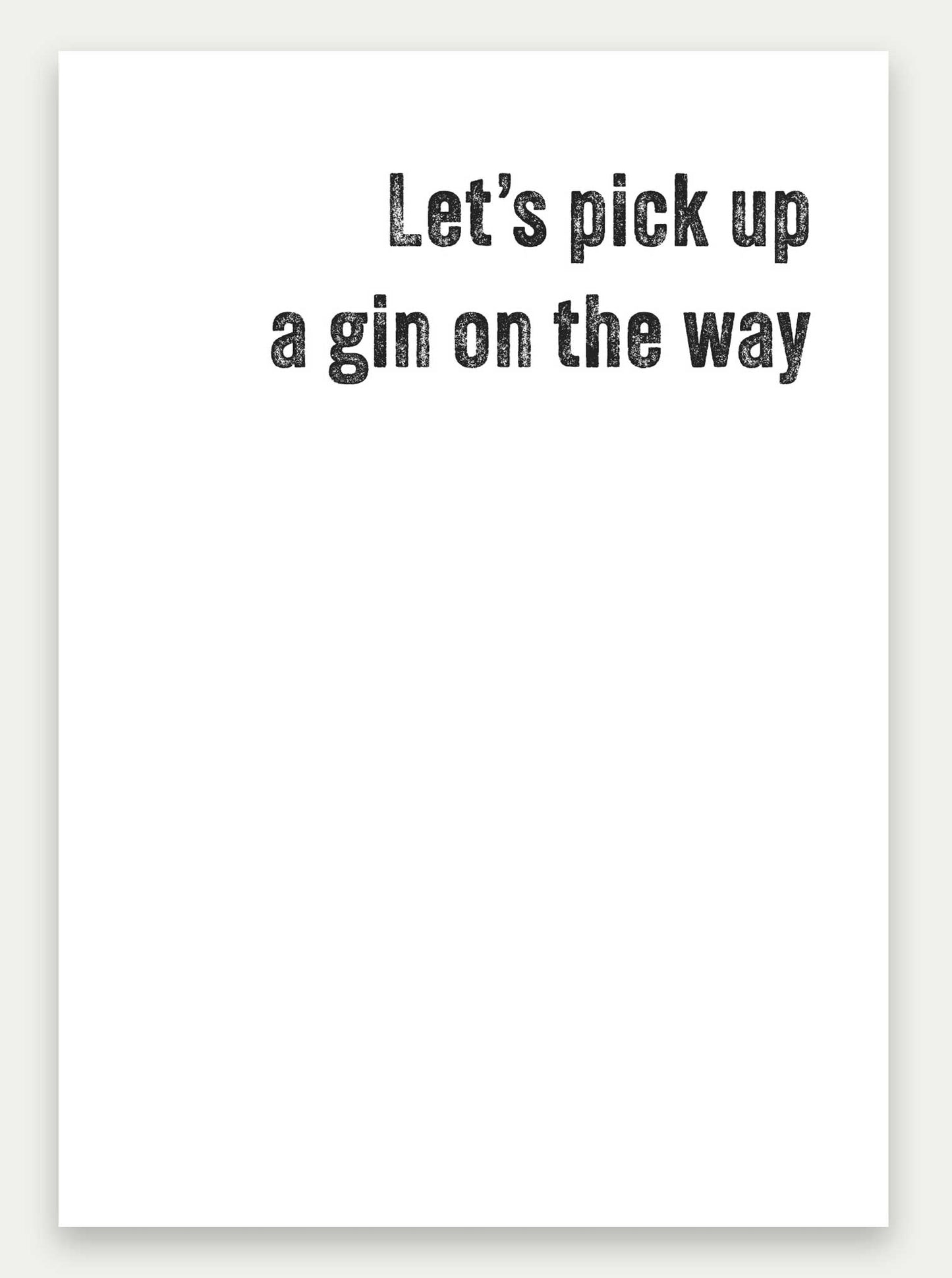 1984 "Gin Pick Up" Greeting Card