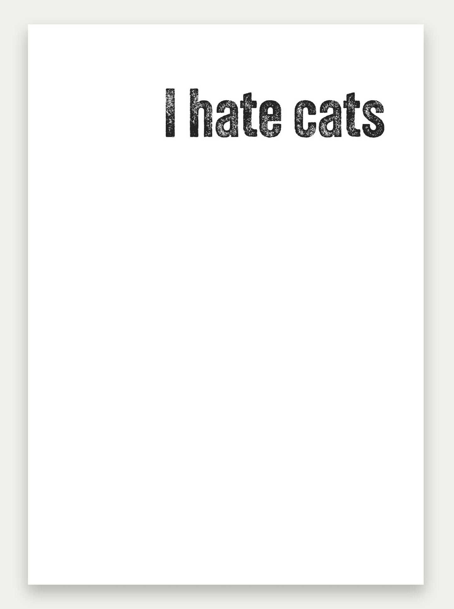 Alice in Wonderland "Cat Hater" Greeting Card