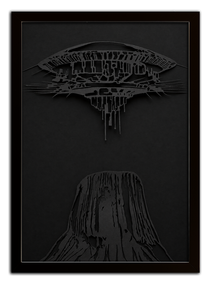 Close Encounters of the Third Kind "Devil's Tower" Lost for Words A3 Papercut