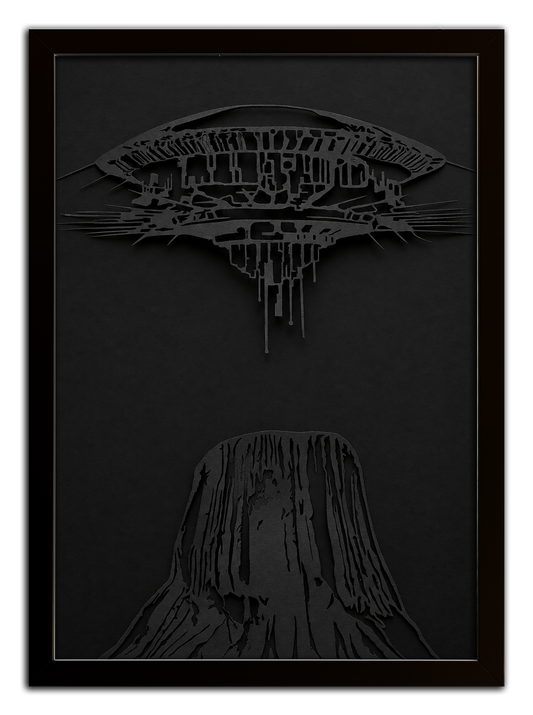 Close Encounters of the Third Kind "Devil's Tower" Lost for Words A3 Proof Papercut