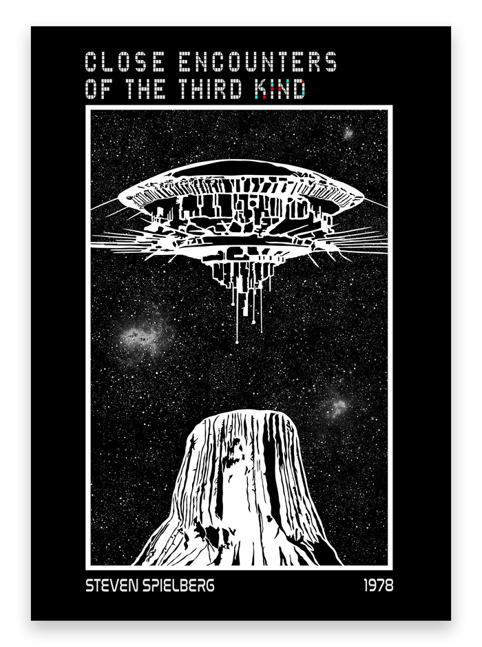 Close Encounters of the Third Kind// Devil's Tower Fine Art Print in Black