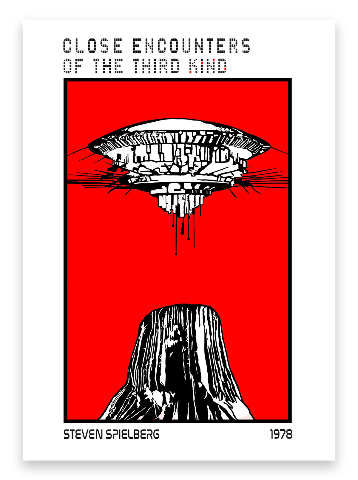 Close Encounters of the Third Kind// Devil's Tower Fine Art Print in Red
