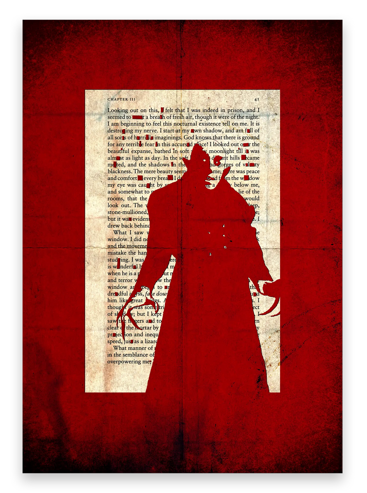Dracula // "Nosferatu 41 - No Words" A3 Single in RED