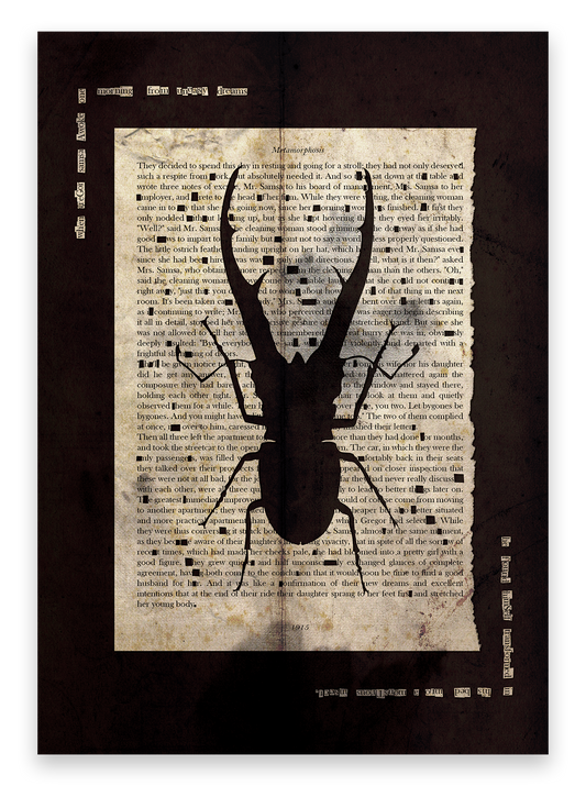 Metamorphosis by Franz Kafka "Stag Beetle" Black Edition Fine Art Print