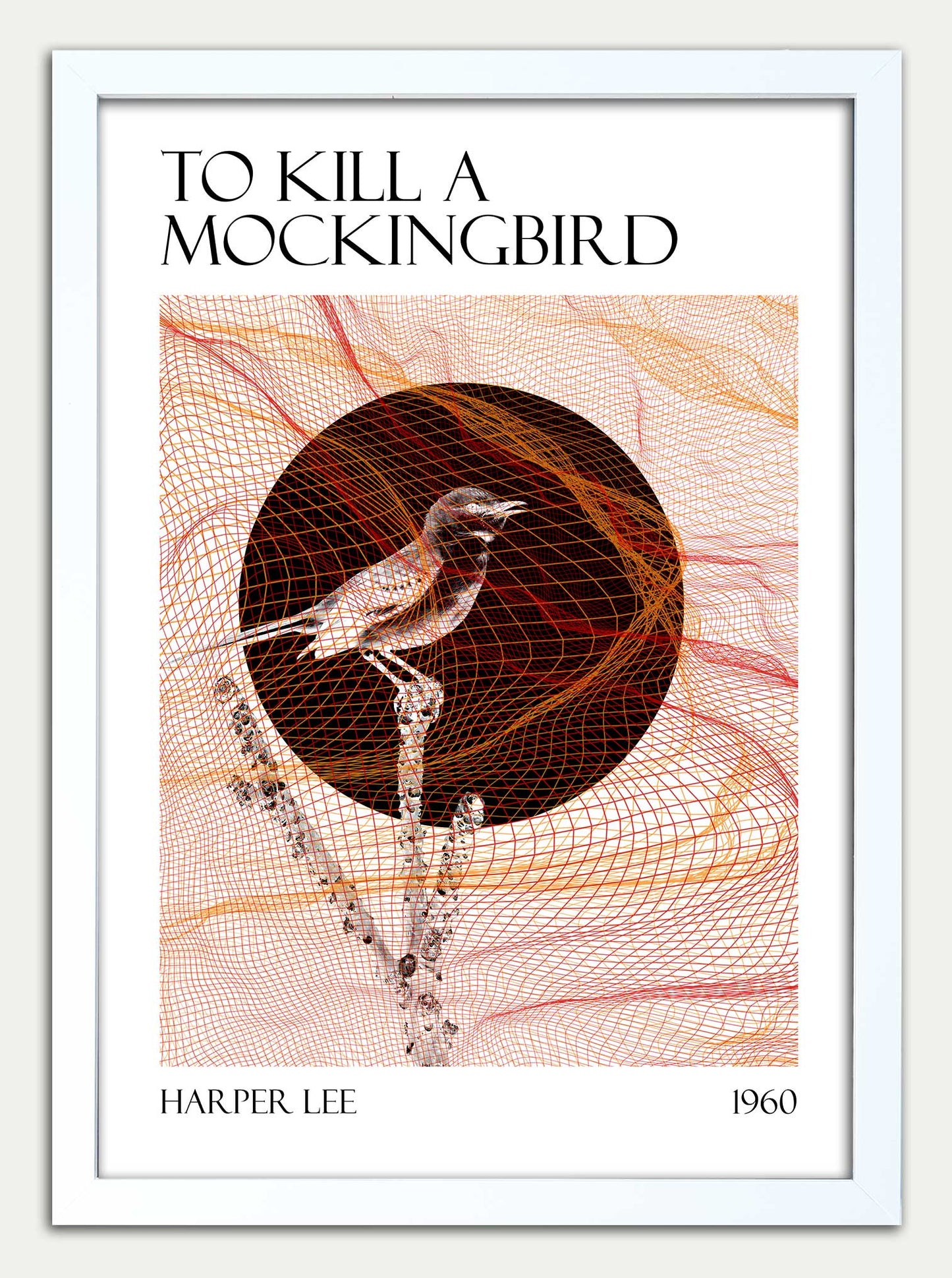 To Kill a Mockingbird Orange and Red Framed Print