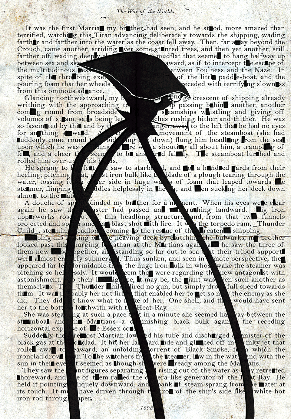 War of the Worlds Black Grunge "Classic" Fine Art Print