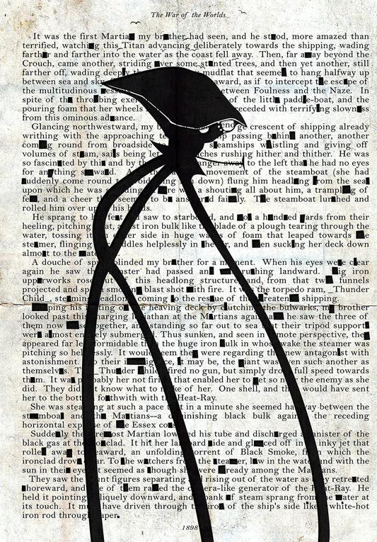 War of the Worlds Black Grunge "Classic" Fine Art Print