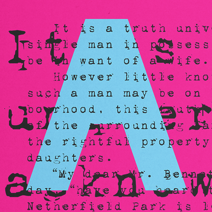 Pride & Prejudice "AUSTEN" in Pink
