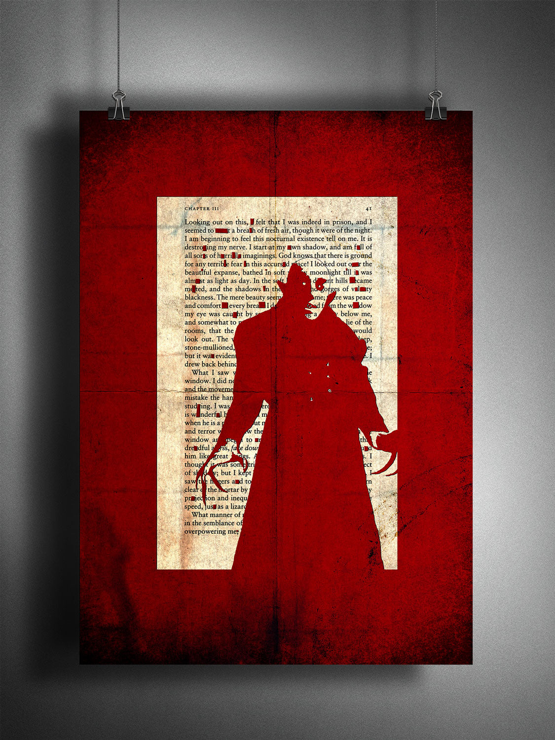 Dracula // "Nosferatu 41 - No Words" A3 Single in RED